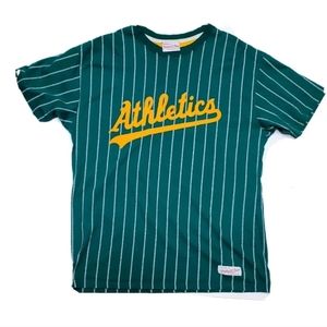 Mitchell And Ness Nostalgia Co.  Athletics 1914 Inspired Pinstripe Green Large